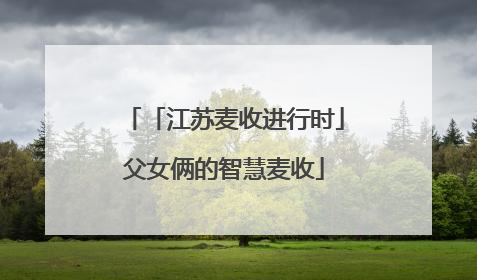 「江苏麦收进行时」父女俩的智慧麦收