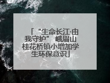 “生命长江·由我守护” 峨眉山桂花桥镇小增加学生环保意识