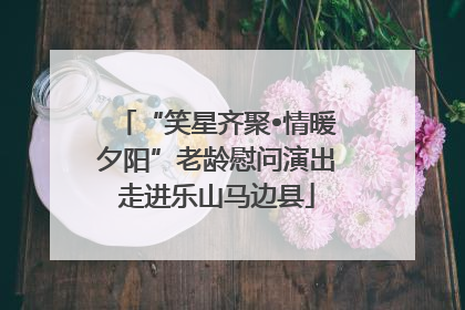 “笑星齐聚•情暖夕阳”老龄慰问演出走进乐山马边县