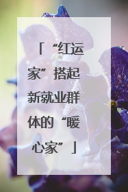 “红运家”搭起新就业群体的“暖心家”