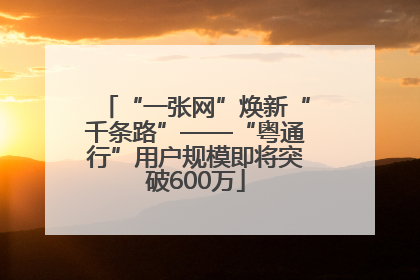 “一张网”焕新“千条路”——“粤通行”用户规模即将突破600万