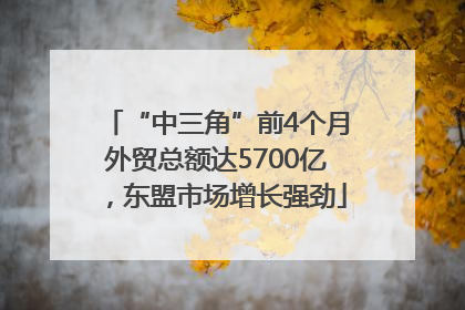 “中三角”前4个月外贸总额达5700亿，东盟市场增长强劲