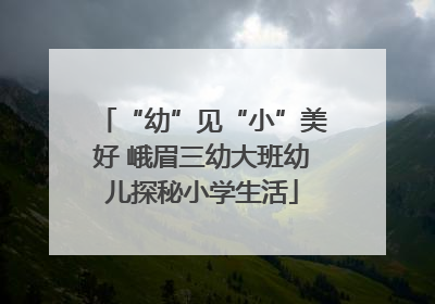 “幼”见“小”美好 峨眉三幼大班幼儿探秘小学生活
