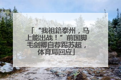 “我祖籍泰州，马上能出战！”前国脚毛剑卿自荐踢苏超，体育局回应