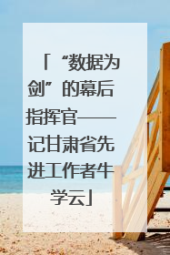 “数据为剑”的幕后指挥官——记甘肃省先进工作者牛学云