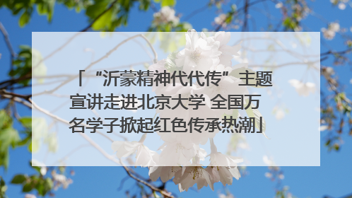 “沂蒙精神代代传”主题宣讲走进北京大学 全国万名学子掀起红色传承热潮