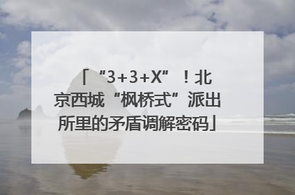 “3+3+X”！北京西城“枫桥式”派出所里的矛盾调解密码