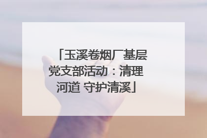 玉溪卷烟厂基层党支部活动：清理河道 守护清溪