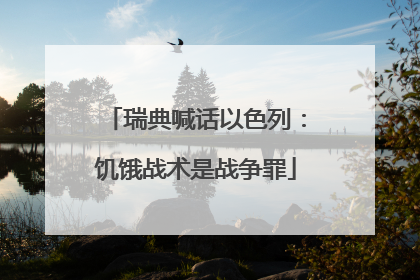 瑞典喊话以色列：饥饿战术是战争罪
