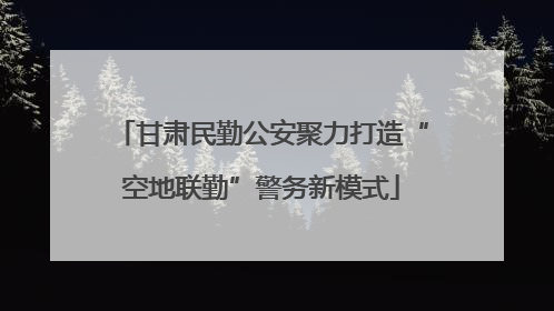 甘肃民勤公安聚力打造“空地联勤”警务新模式