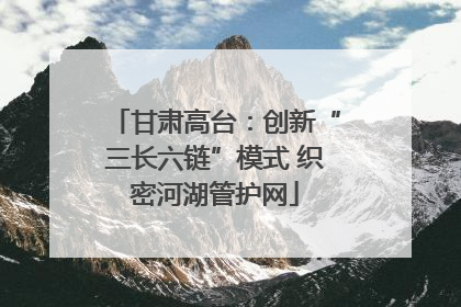 甘肃高台：创新“三长六链”模式 织密河湖管护网