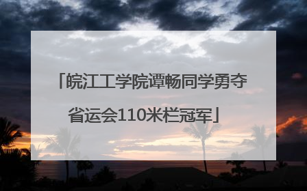 皖江工学院谭畅同学勇夺省运会110米栏冠军