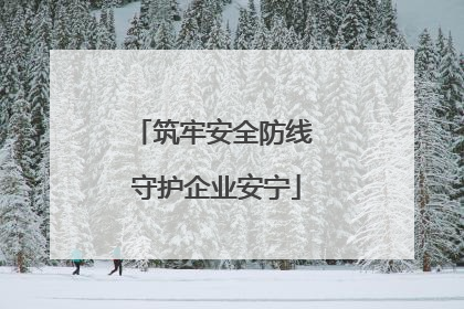 筑牢安全防线 守护企业安宁