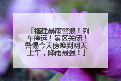 福建暴雨警报！列车停运！景区关闭！警惕今天傍晚到明天上午，降雨最强！