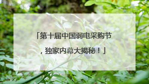 第十届中国弱电采购节，独家内幕大揭秘！
