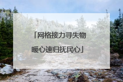 网格接力寻失物 暖心速归抚民心