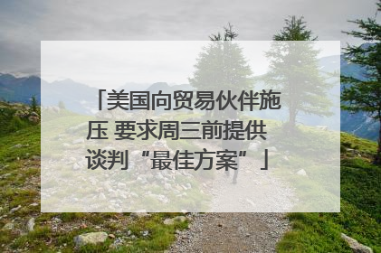 美国向贸易伙伴施压 要求周三前提供谈判“最佳方案”