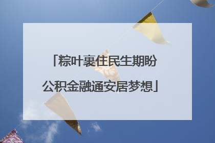 粽叶裹住民生期盼 公积金融通安居梦想
