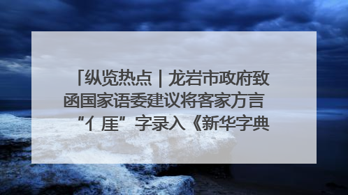 纵览热点｜龙岩市政府致函国家语委建议将客家方言“亻厓”字录入《新华字典》引发热议，当地回应