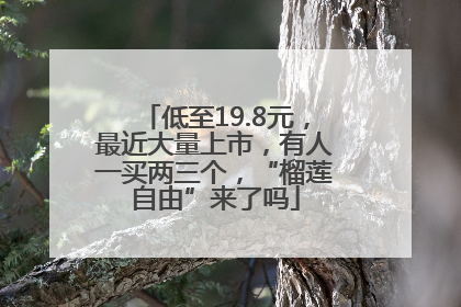 低至19.8元，最近大量上市，有人一买两三个，“榴莲自由”来了吗