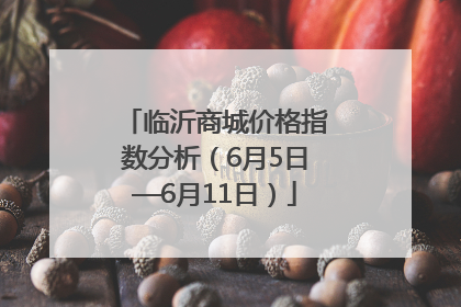 临沂商城价格指数分析（6月5日—6月11日）