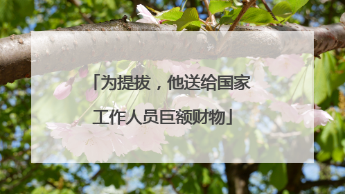 为提拔，他送给国家工作人员巨额财物