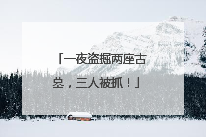 一夜盗掘两座古墓，三人被抓！