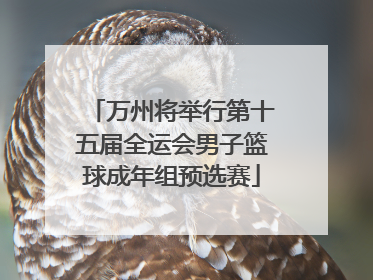 万州将举行第十五届全运会男子篮球成年组预选赛