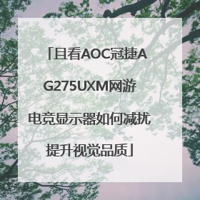 且看AOC冠捷AG275UXM网游电竞显示器如何减扰提升视觉品质