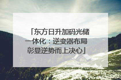 东方日升加码光储一体化：逆变器布局彰显逆势而上决心
