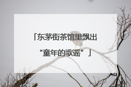东茅街茶馆里飘出“童年的歌谣”