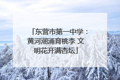 东营市第一中学：黄河潮涌育桃李 文明花开满杏坛