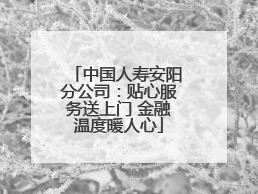 中国人寿安阳分公司：贴心服务送上门 金融温度暖人心