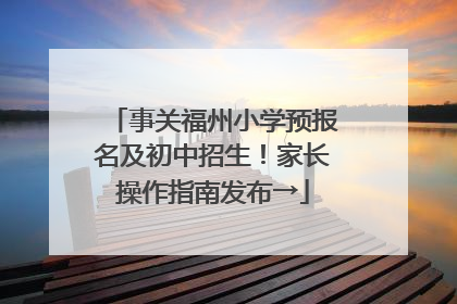 事关福州小学预报名及初中招生！家长操作指南发布→