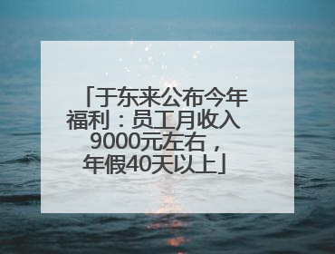 于东来公布今年福利：员工月收入9000元左右，年假40天以上