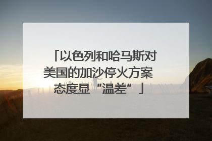 以色列和哈马斯对美国的加沙停火方案态度显“温差”