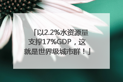 以2.2%水资源量支撑17%GDP，这就是世界级城市群！