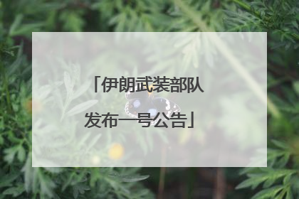 伊朗武装部队发布一号公告
