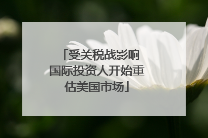 受关税战影响 国际投资人开始重估美国市场
