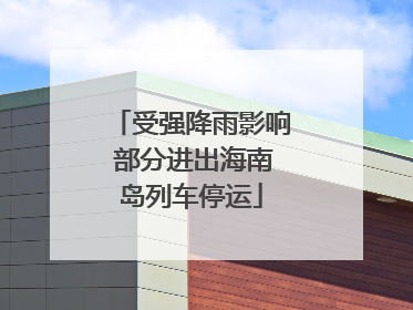 受强降雨影响 部分进出海南岛列车停运