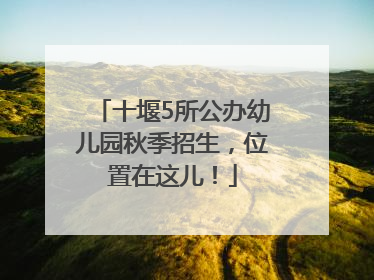 十堰5所公办幼儿园秋季招生，位置在这儿！