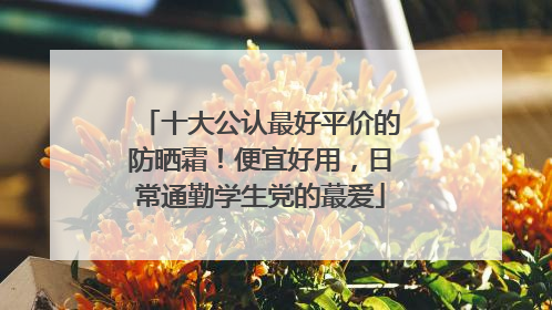 十大公认最好平价的防晒霜！便宜好用，日常通勤学生党的蕞爱