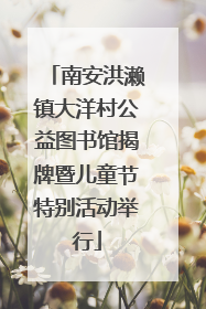 南安洪濑镇大洋村公益图书馆揭牌暨儿童节特别活动举行