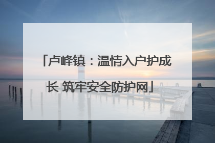 卢峰镇：温情入户护成长 筑牢安全防护网