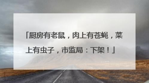厨房有老鼠，肉上有苍蝇，菜上有虫子，市监局：下架！