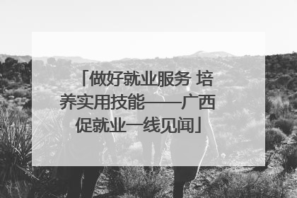 做好就业服务 培养实用技能——广西促就业一线见闻
