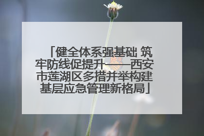 健全体系强基础 筑牢防线促提升——西安市莲湖区多措并举构建基层应急管理新格局