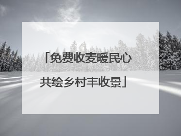 免费收麦暖民心 共绘乡村丰收景