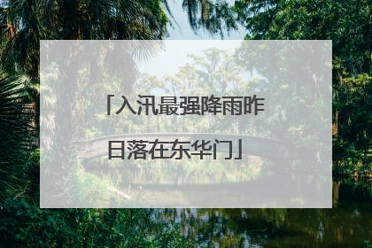 入汛最强降雨昨日落在东华门