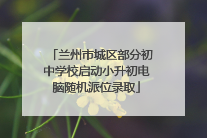 兰州市城区部分初中学校启动小升初电脑随机派位录取